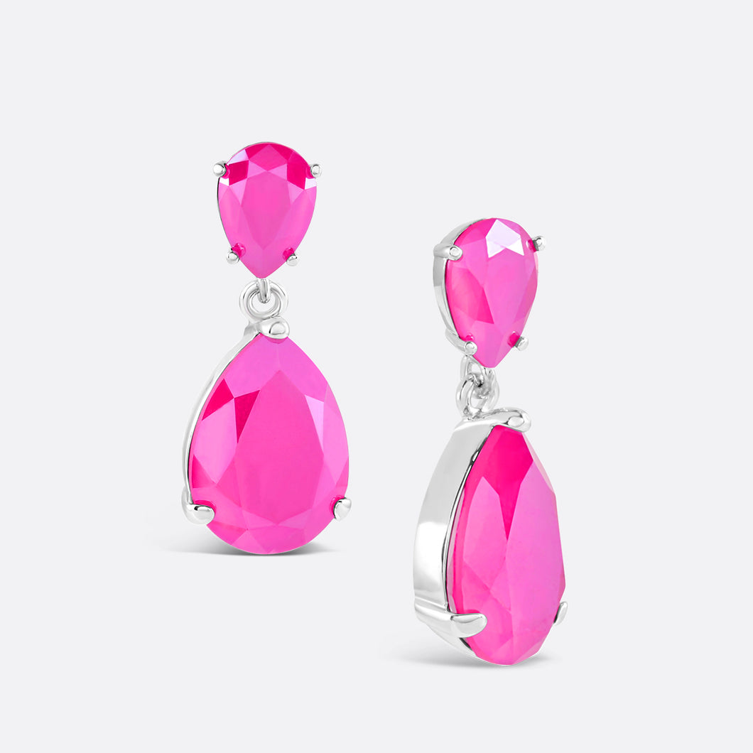 Majestic Drop Earrings Electric Pink