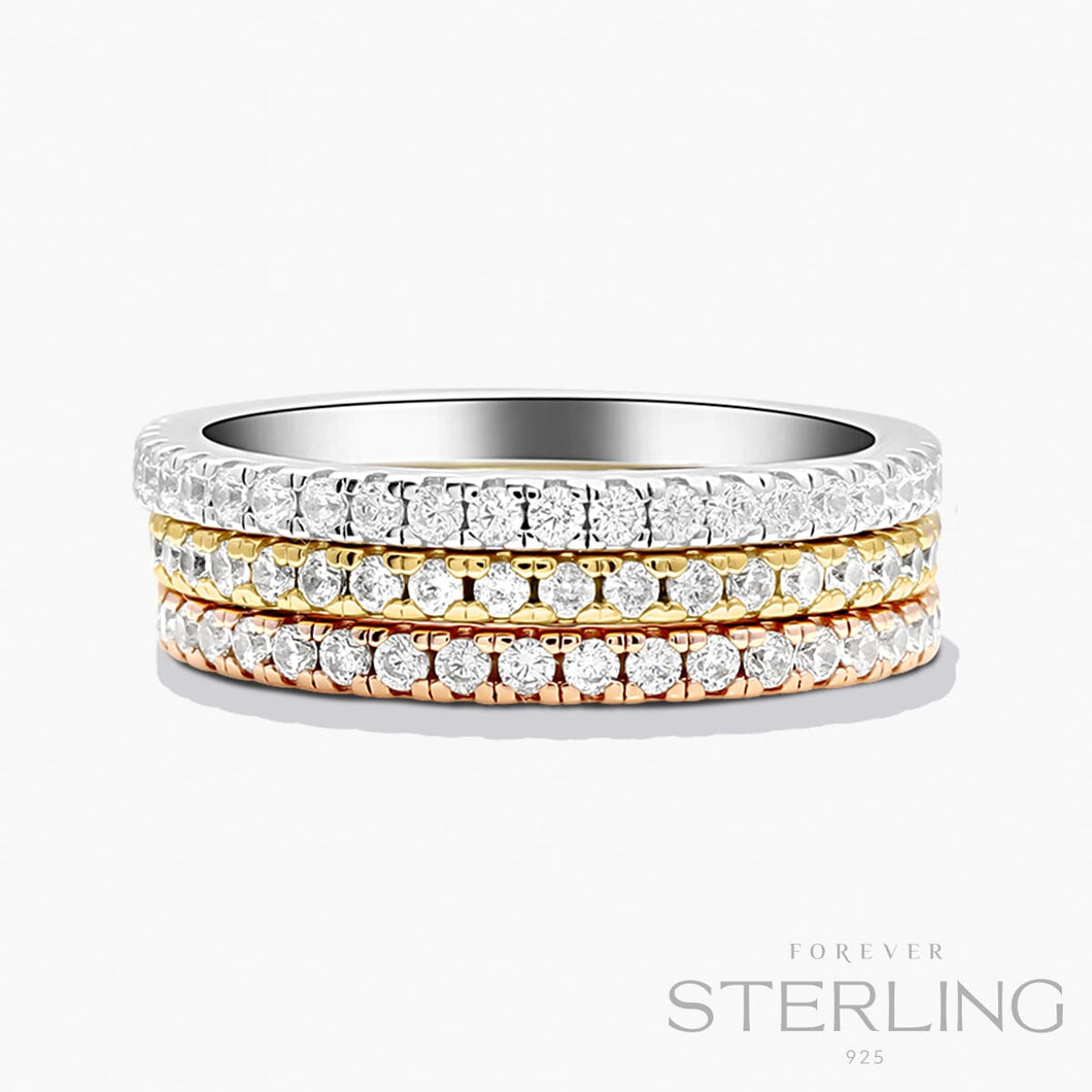 Duncan Trio Rings FOREVER STERLING Forever Crystals 