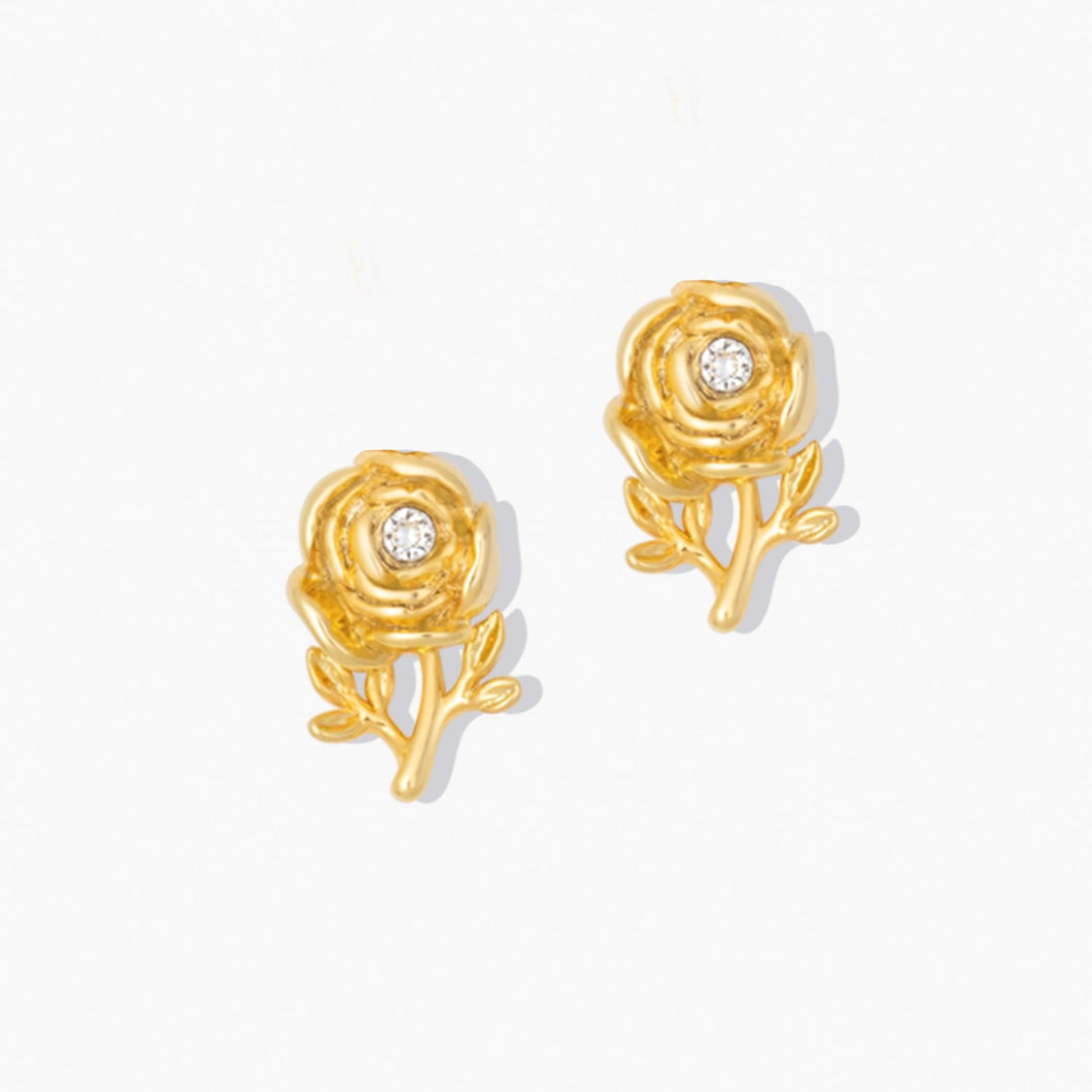 Everlasting Peony Earrings Gold Everlasting FOREVER CRYSTALS 