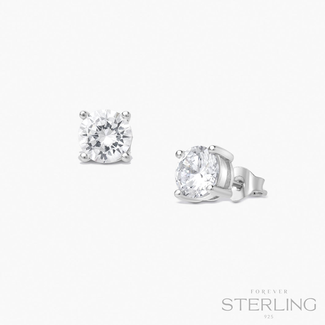 Forever Solitaire Stud Earrings Forever Sterling Forever Crystals 