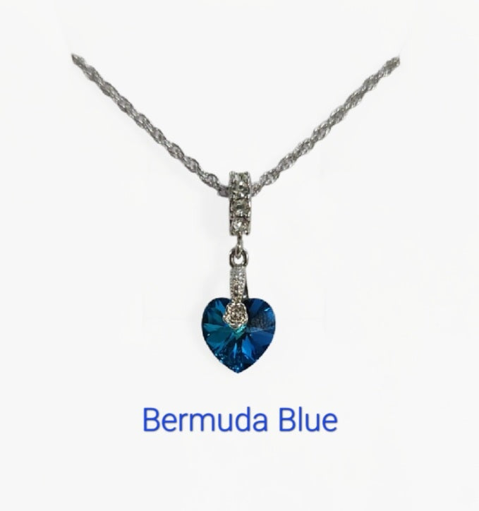 Heart Pendant Bermuda Blue REFLECTIONS FOREVER CRYSTALS 