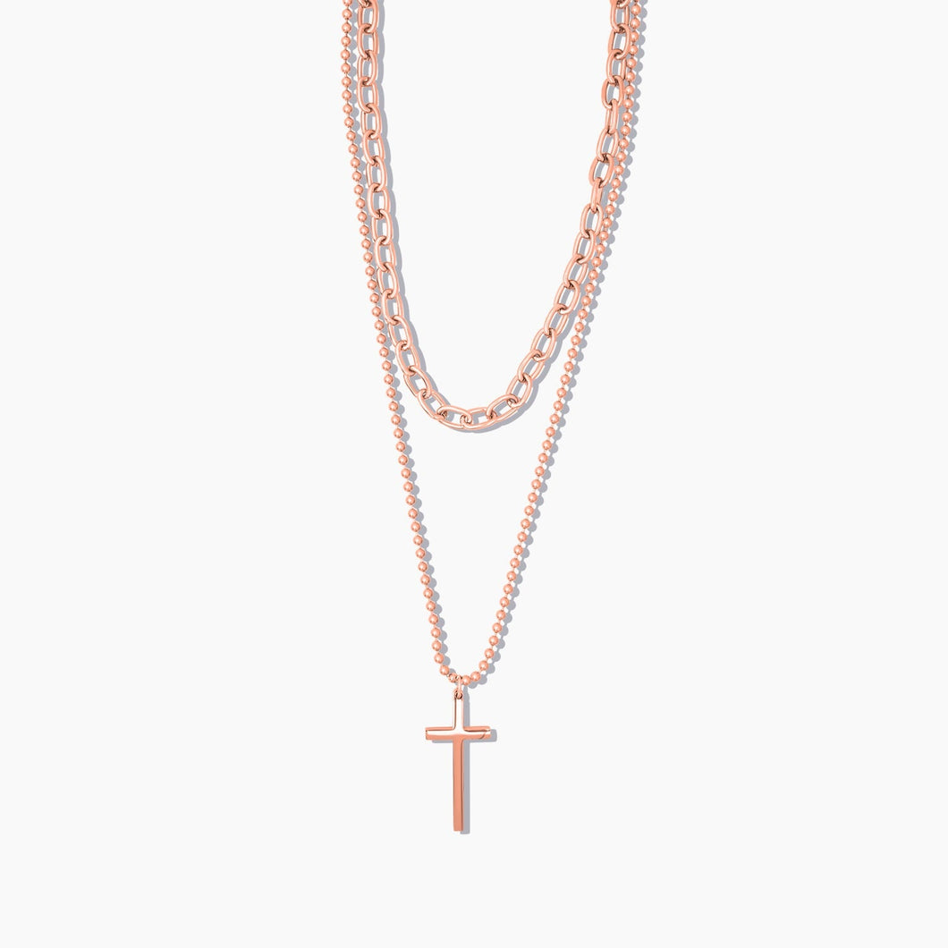 Lift Layering Necklace Rose Gold Risen FOREVER CRYSTALS 