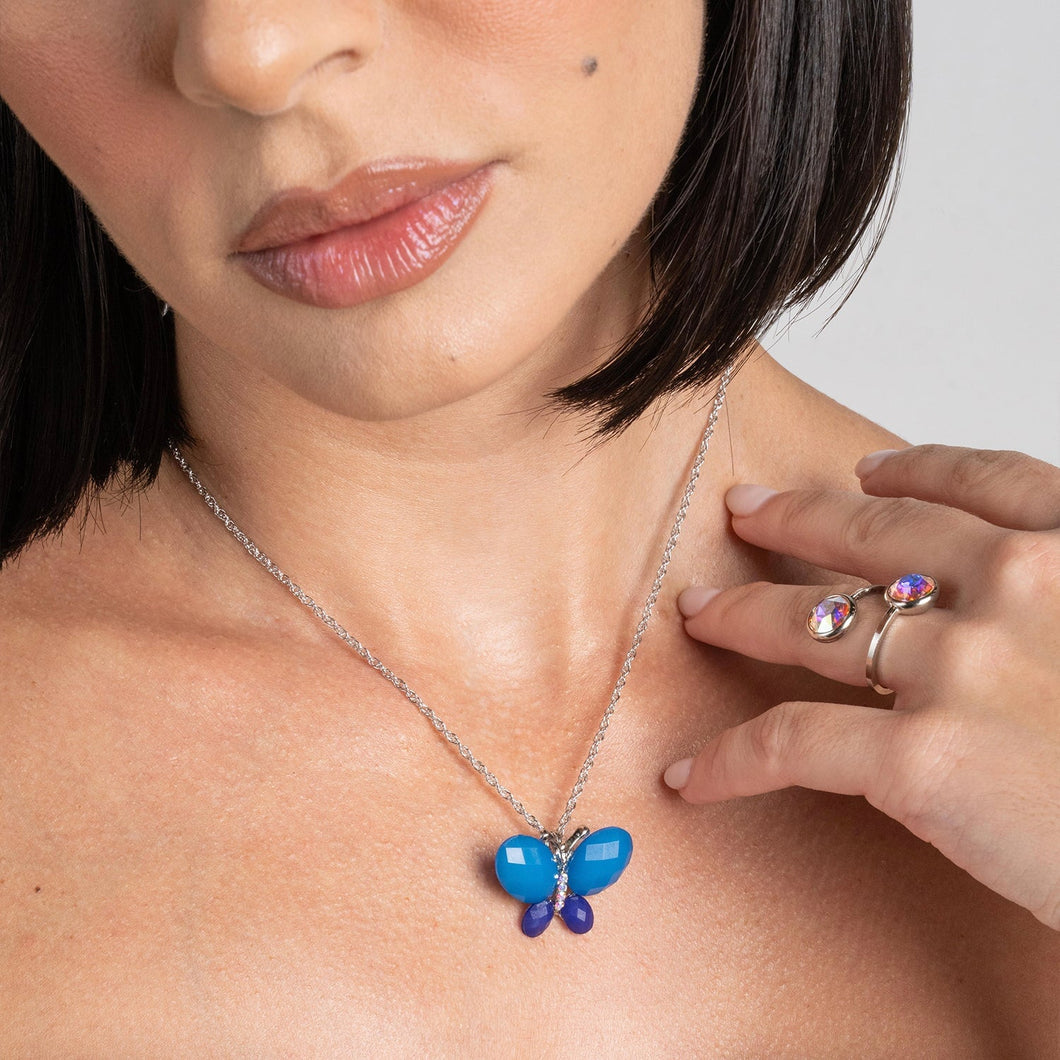 Metamorphosis Butterfly Pendant Blue Metamorphosis Forever Crystals 