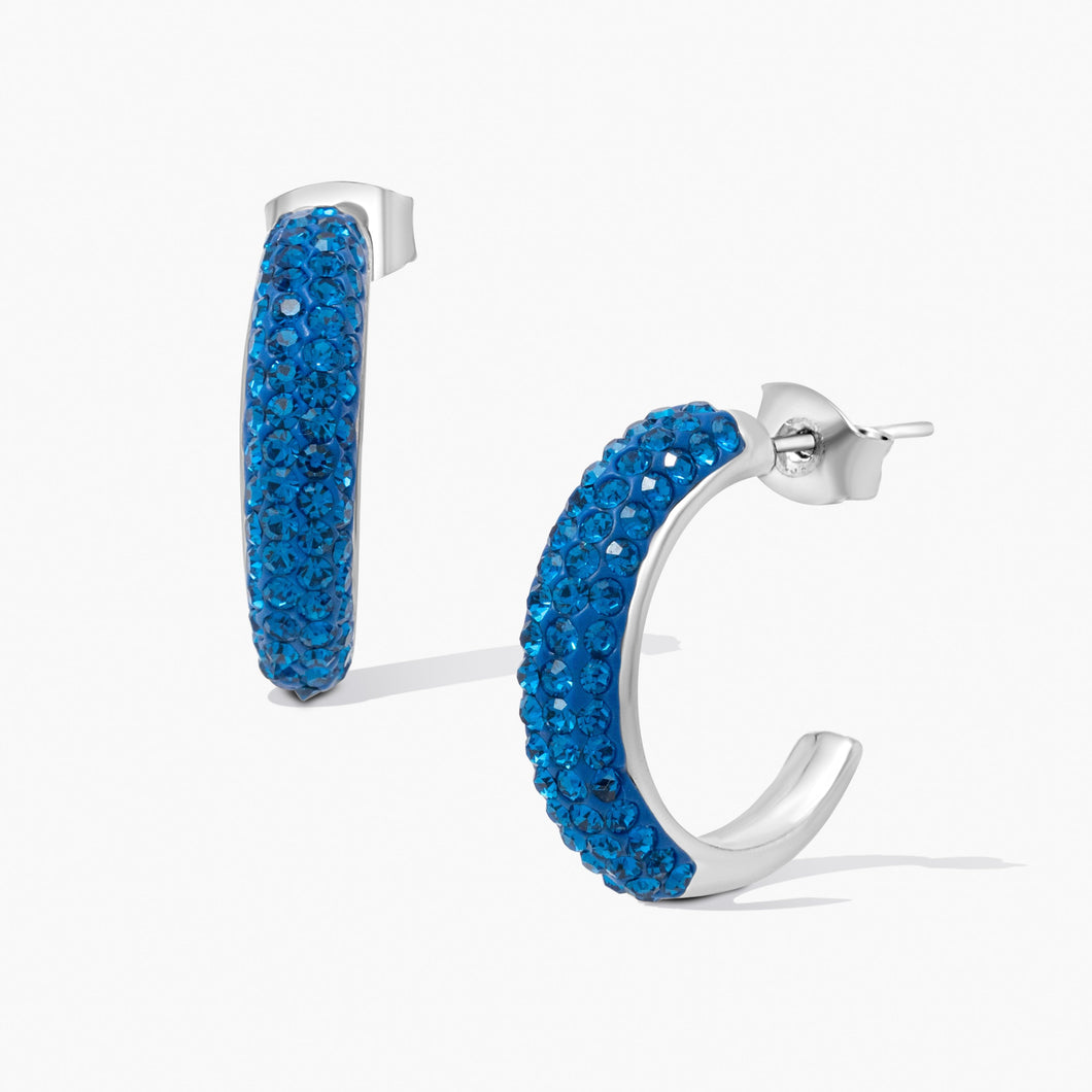 Nova Hoop Earrings Capri Blue SUPERNOVA Forever Crystals 