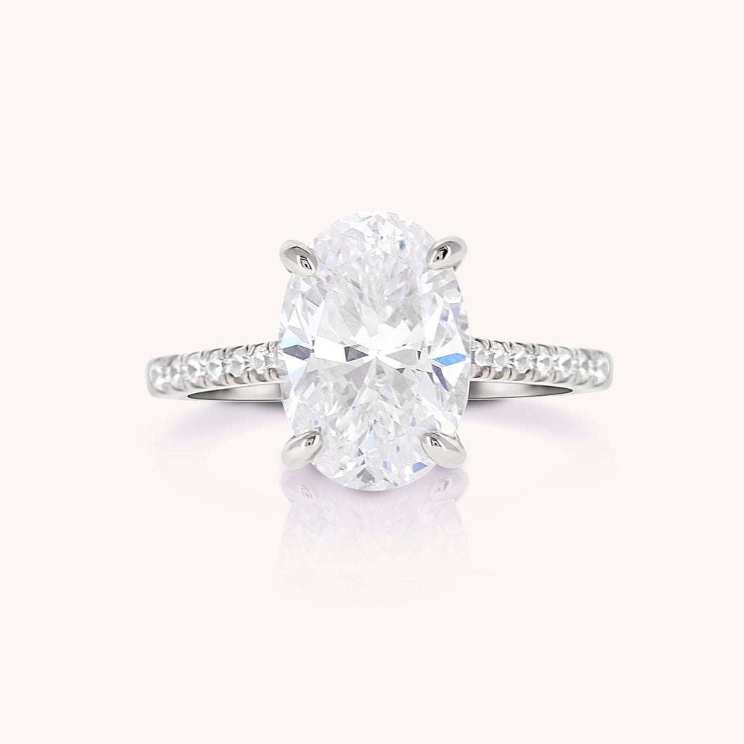 Astor Oval Ring White FOREVER STERLING FOREVER CRYSTALS 