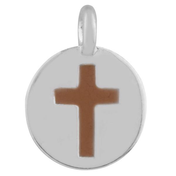 CHARM MEMOIR FAITH CROSS BROWN MEMOIR FOREVER CRYSTALS 