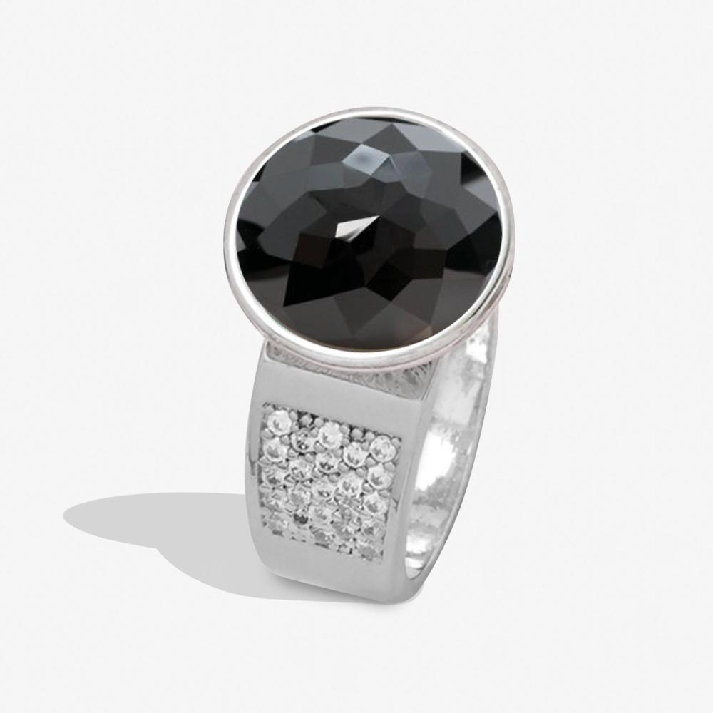 Elysees Ring Silver Jet JOY OF SPARKLE FOREVER CRYSTALS 