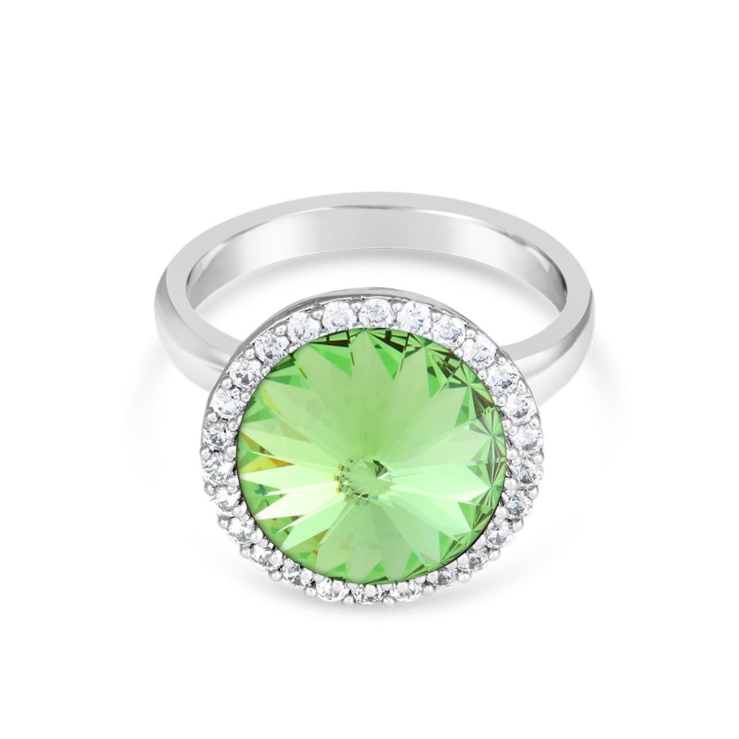 FANCY HALO RING PERIDOT RING - FOREVER - ESSENTIALS - PERIDOT 001 