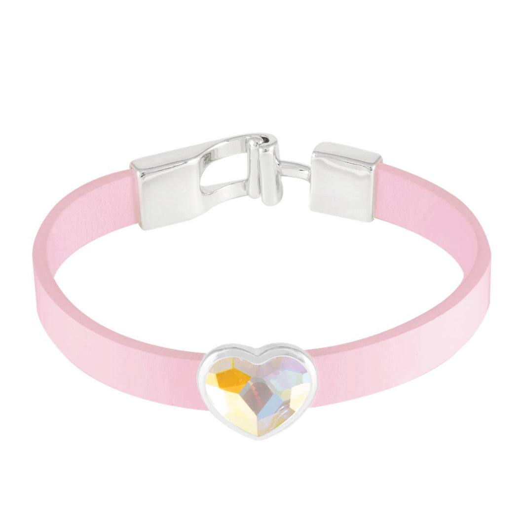 I HEART U LEATHER BRACELET LIGHT ROSE BRACELET - FOREVER - ESSENTIALS - LIGHT ROSE 001 