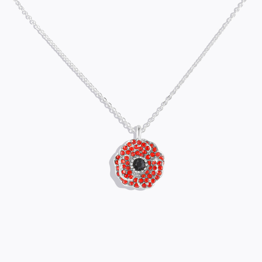 Lifestones Flower Pendant August Poppy Flower of the Month FOREVER CRYSTALS 