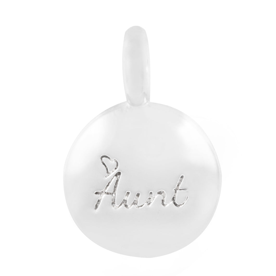 MEMOIR PLATE FAMILY AUNT SILVER CHARM - FOREVER - MEMOIR - SILVER 001 