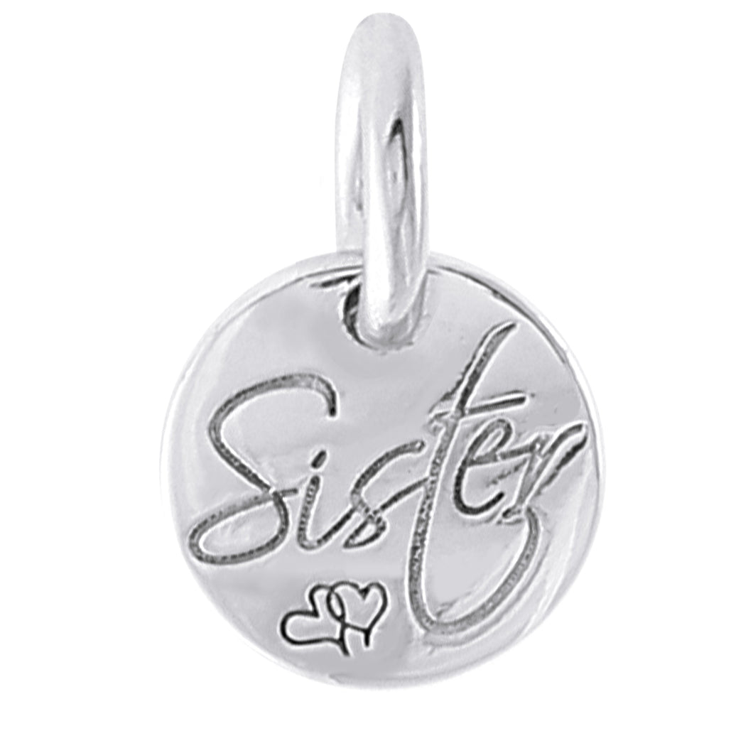 MEMOIR PLATE FAMILY SISTER SILVER CHARM - FOREVER - MEMOIR - SILVER 001 