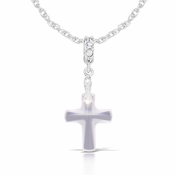 SWAROVSKI SMALL CROSS PENDANT 20MM CRYSTAL STONE - SWAROVSKI - REFLECTIONS - CRYSTAL FOREVER 